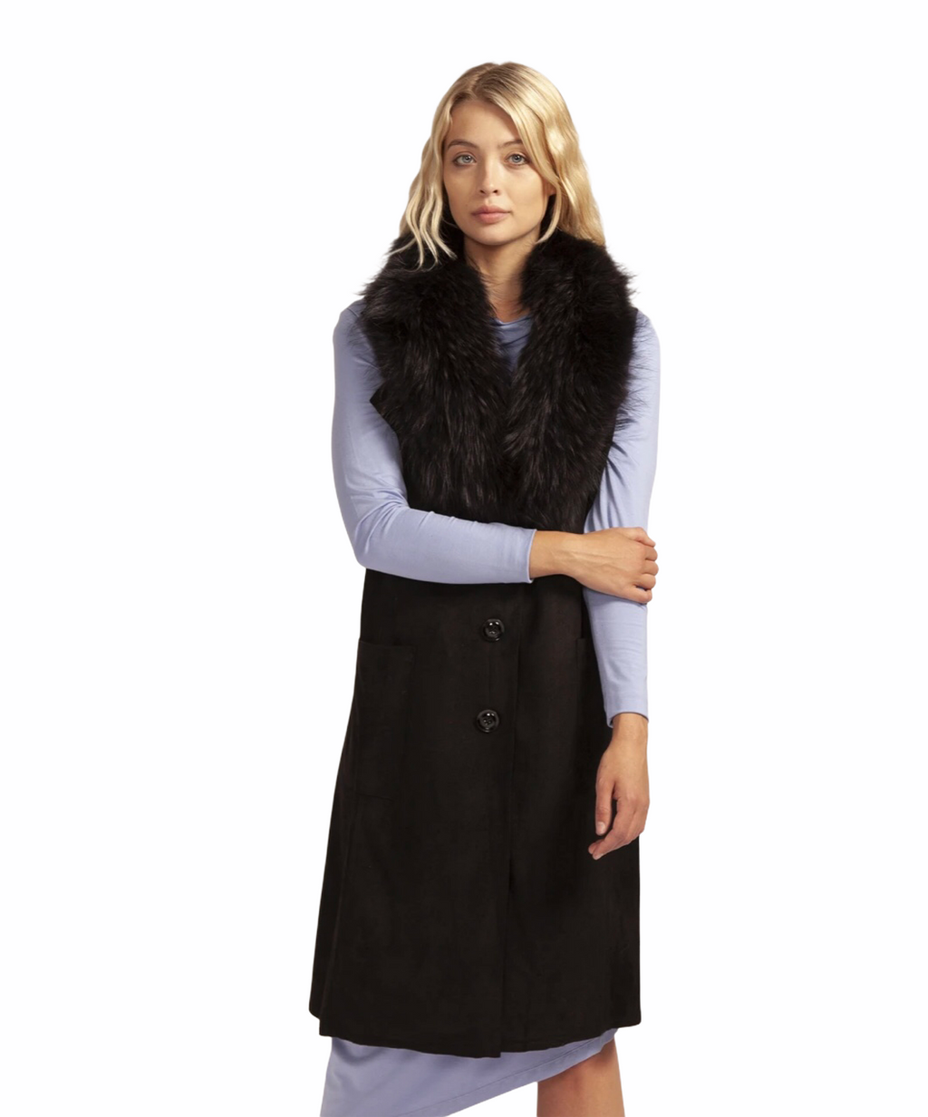 Fox Fur And Suede Long Duster – BEYOND BAROQUE