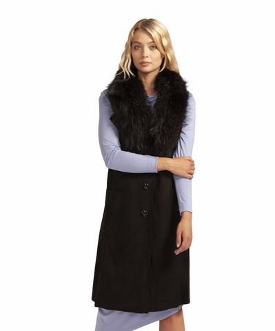 Fox Fur And Suede Long Duster
